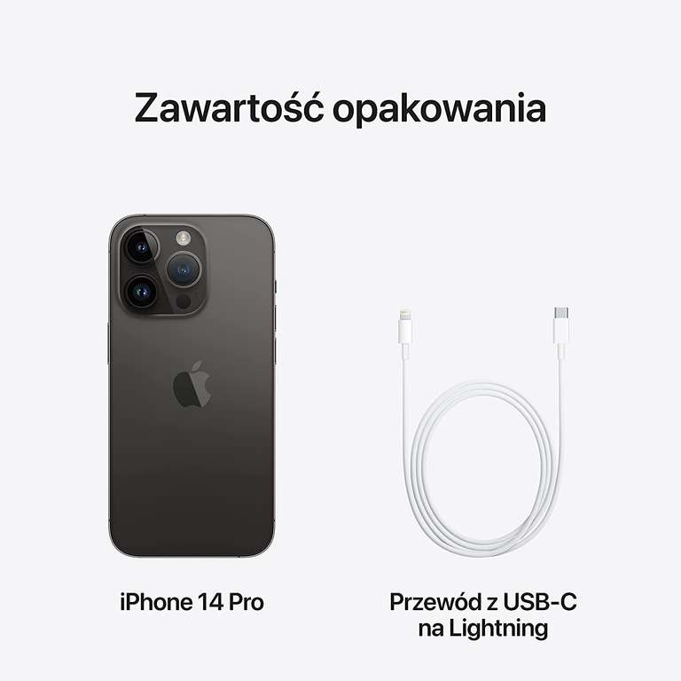 Apple iPhone 14 Pro (128 GB) - Gwiezdna czerń/ Srebrny - 5399zł