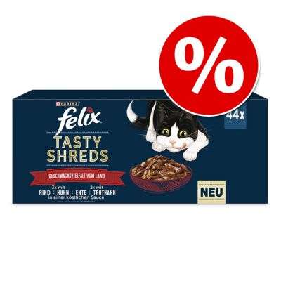 Felix Tasty Shreds mokra karma dla kota, 44 x 80 g