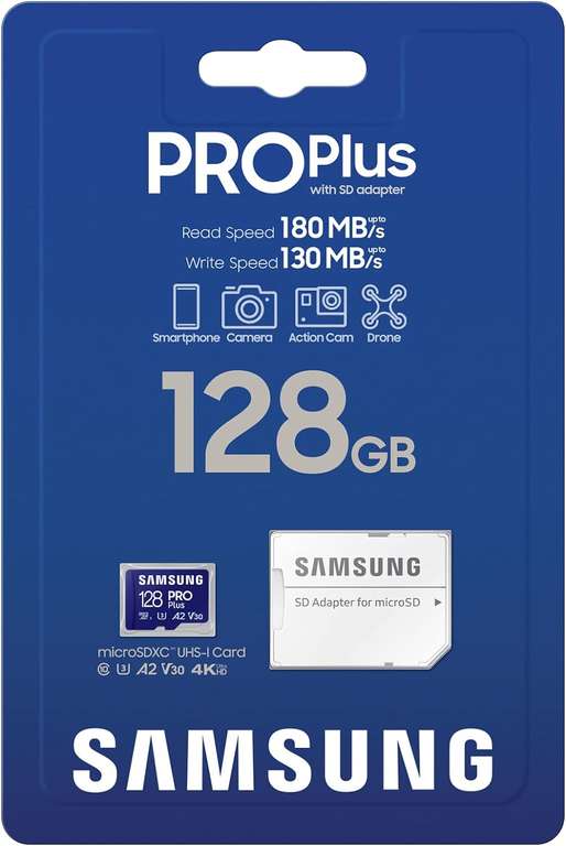 Karta pamięci Samsung PRO Plus 128 GB + Adapter SD