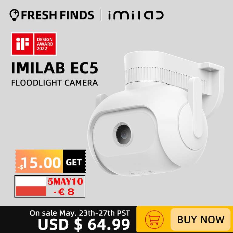 Kamera Imilab EC5 z obrotem 360° 2K $73.39 (Wysyłka z PL)