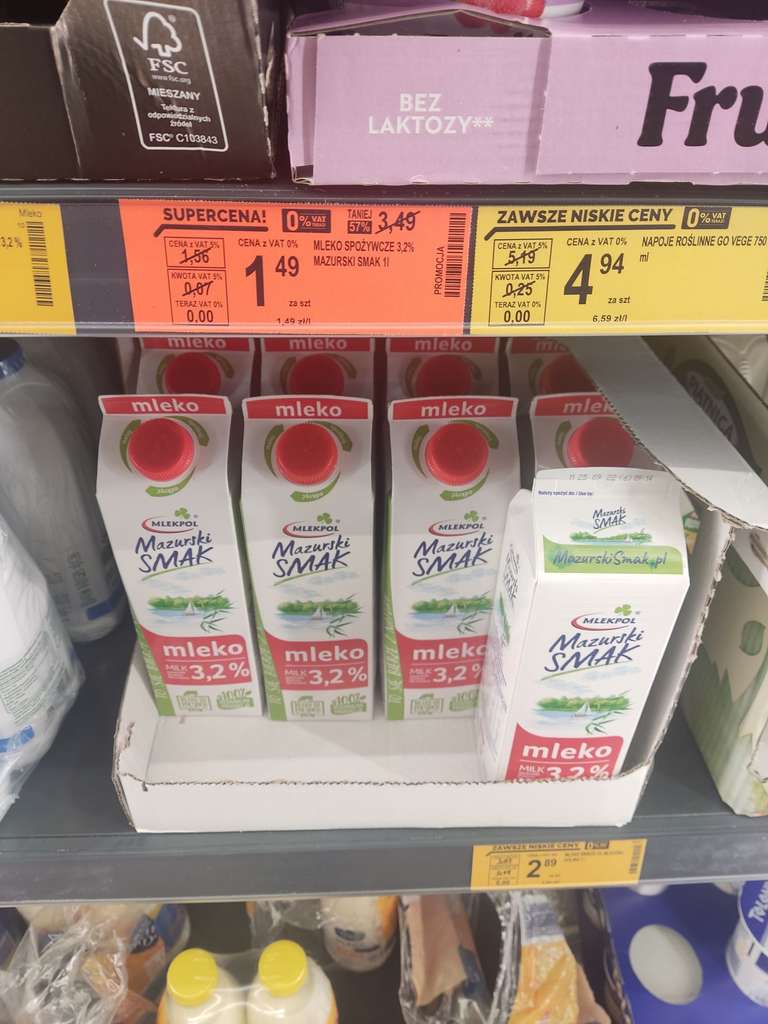 Mleko Mazurski Smak 3.2% Biedronka