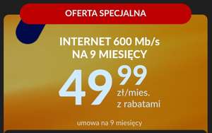 Vectra, internet do 600Mb/s 9m + HBO Max 3m - całość 49,99zł - nowy klient