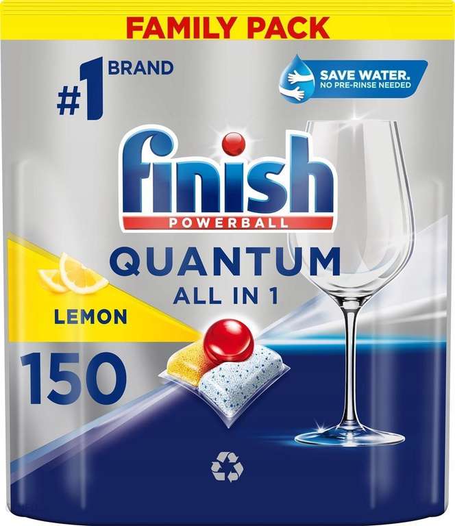 Kapsułki do zmywarki Finish Quantum Lemon, 150 sztuk (53 grosze za kapsułkę) @ Allegro i Avans