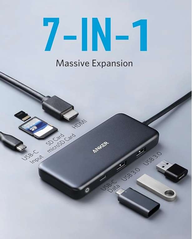 Anker 341 (A8346) Hub USB C, PowerExpand+ 7-in-1 (polecany do macbook)