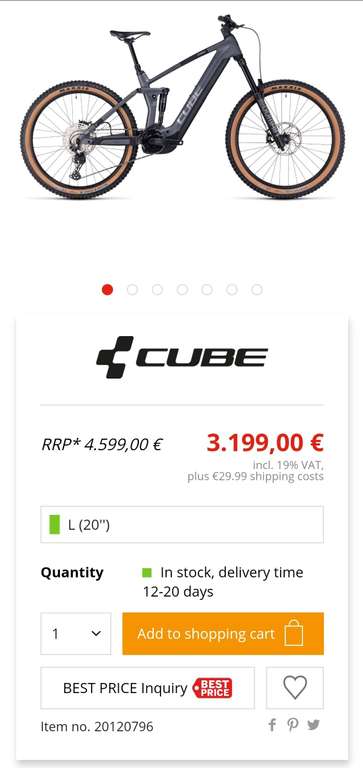 Rower elektryczny/e-bike Cube Stereo Hybrid 160 HPC Race 625 27.5 grey´n´metal, rama L, XL 3.199 €