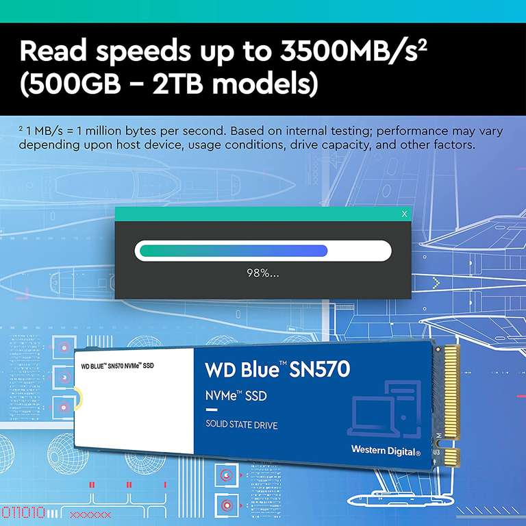 Dysk SSD WD 2TB M.2 PCIe NVMe Blue SN570