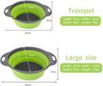 (2 sztuki) Składany cedzak, silikonowe sito kuchenne do odcedzania makaronu, dwa rozmiary w zestawie : 20 i 25cm - zielone lub czerwone
