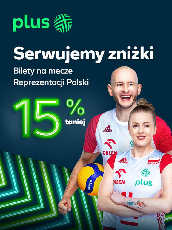 15% zniżki dla klientów Plusa na bilety z udziałem Polskiej Reprezentacji Siatkówki @ Plus