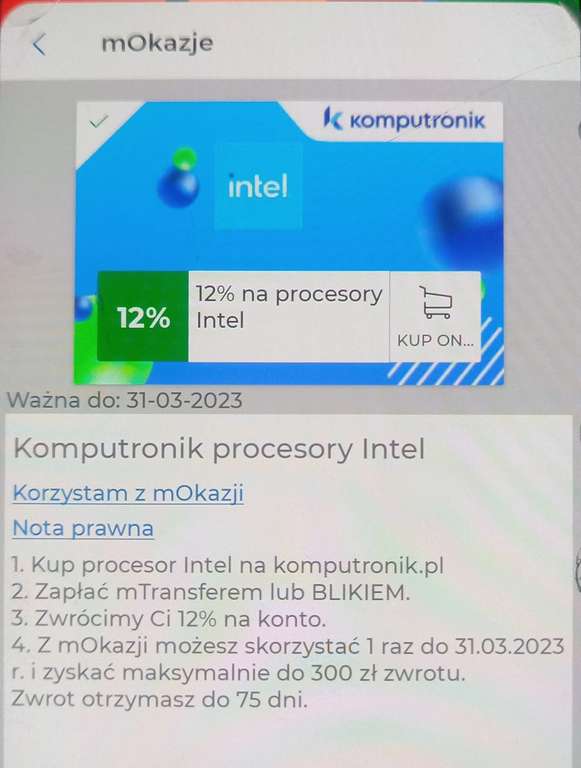 mOkazje -12% na procesory Intel, Komputronik