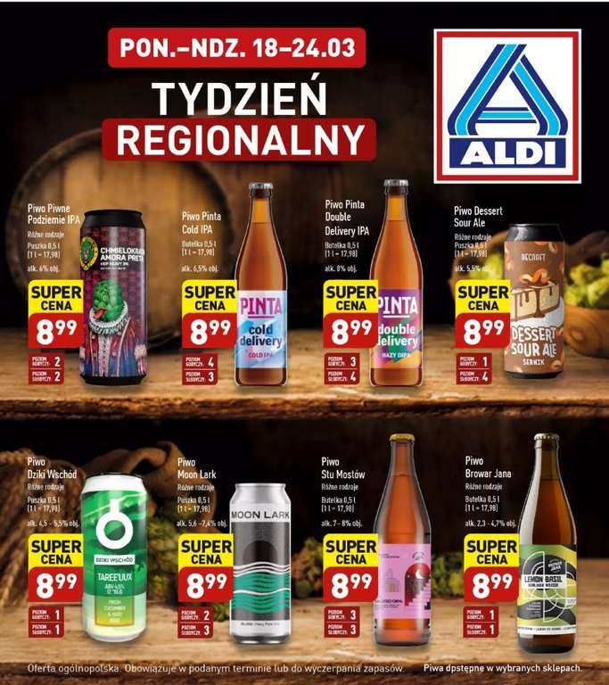 Tydzień regionalny w Aldi - przegląd piw kraftowych