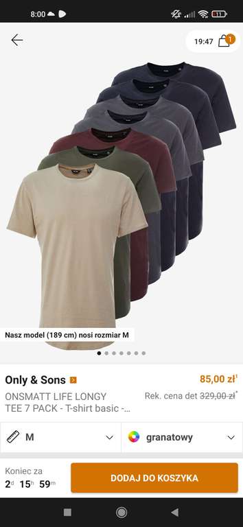 7 pak T-shirt koszulki
