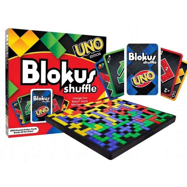Gra planszowa Mattel Blokus Shuffle Edycja z kartami UNO - Shopee