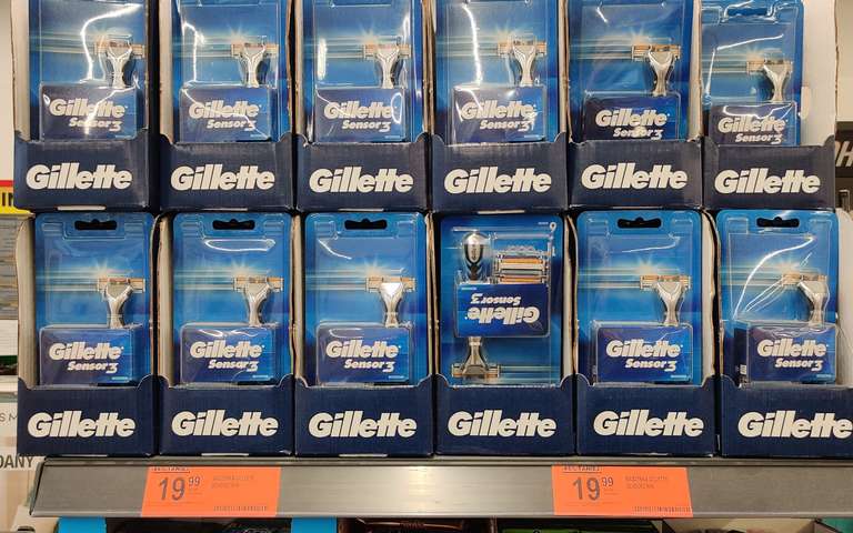 Maszynka do golenia Gillette Sensor 3 + ostrza wymienne 6 sztuk. BIEDRONKA