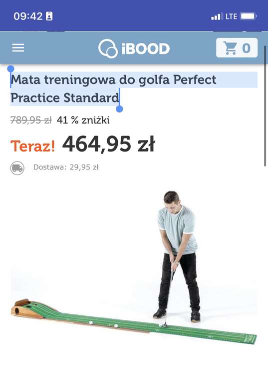 Mata treningowa do golfa Perfect Practice Standard
