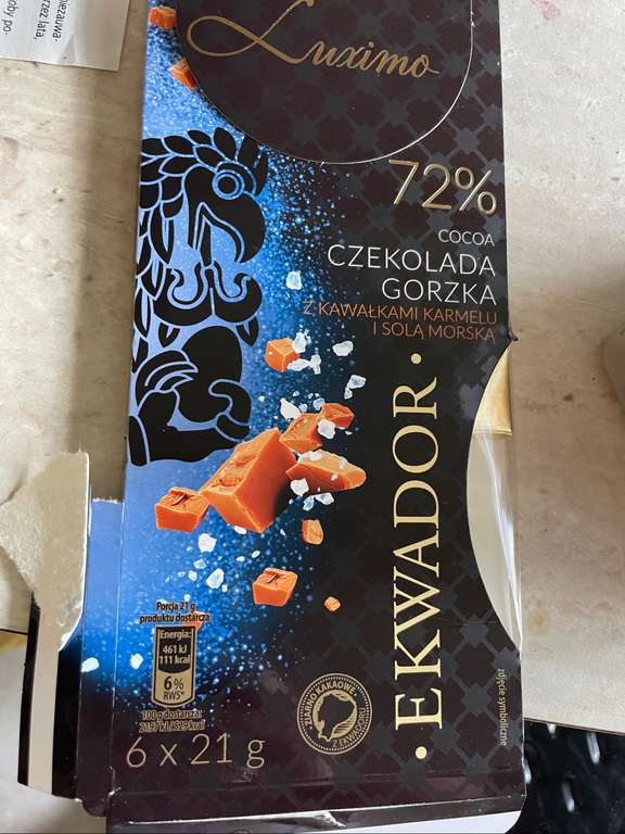 Czekolada gorzka Luximo Ekwador 72% kakao 126g