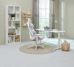 Krzesło gamingowe NIBE biały/beżowy tkanina