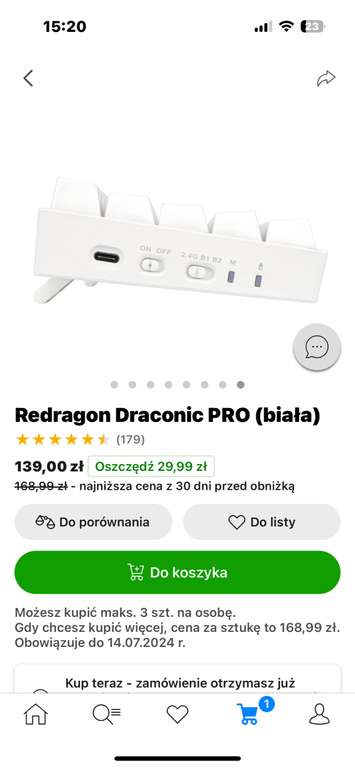 Klawiatura Redragon Draconic Pro 60% Wireless
