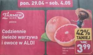 Owoc, grejpfruty czerwone, 1 kg w Aldi