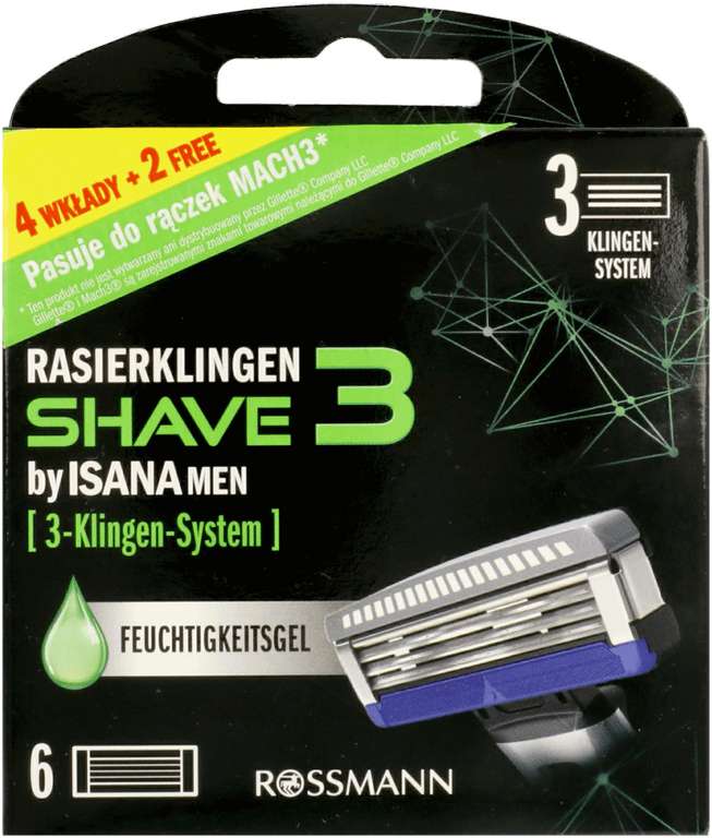 ISANA MEN wkłady do maszynki do golenia Shave 3 6 szt. - do mach 3