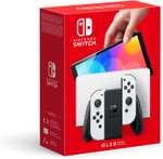 Konsola Nintendo Switch (model OLED) : Nowa wersja, Intensywne kolory, 7-calowy ekran - z bialym Joy-Conem