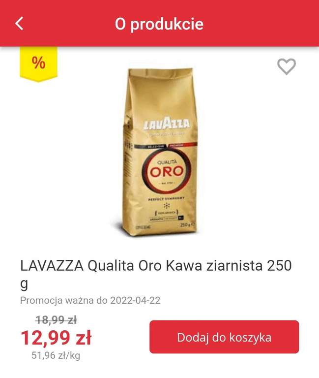 Kawa ziarnista Lavazza Qualita Oro 250g (MWZ 100zł)