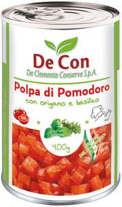 Włoskie siekane pomidory De Con z oregano i bazylią - pulpa pomidorowa, 400g