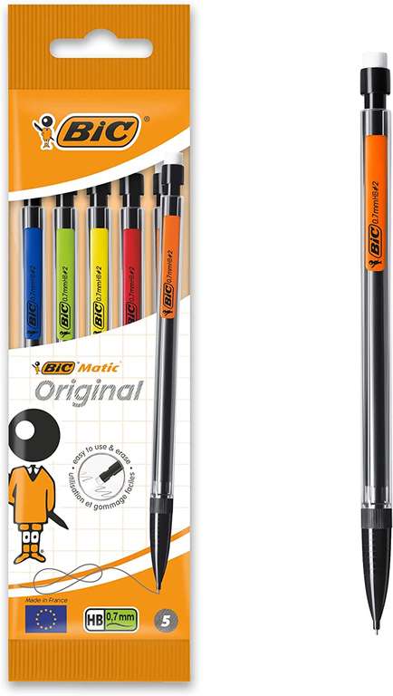 Ołówek z Gumką BIC Matic Original 0,7 mm HB 12 Sztuk @ Amazon