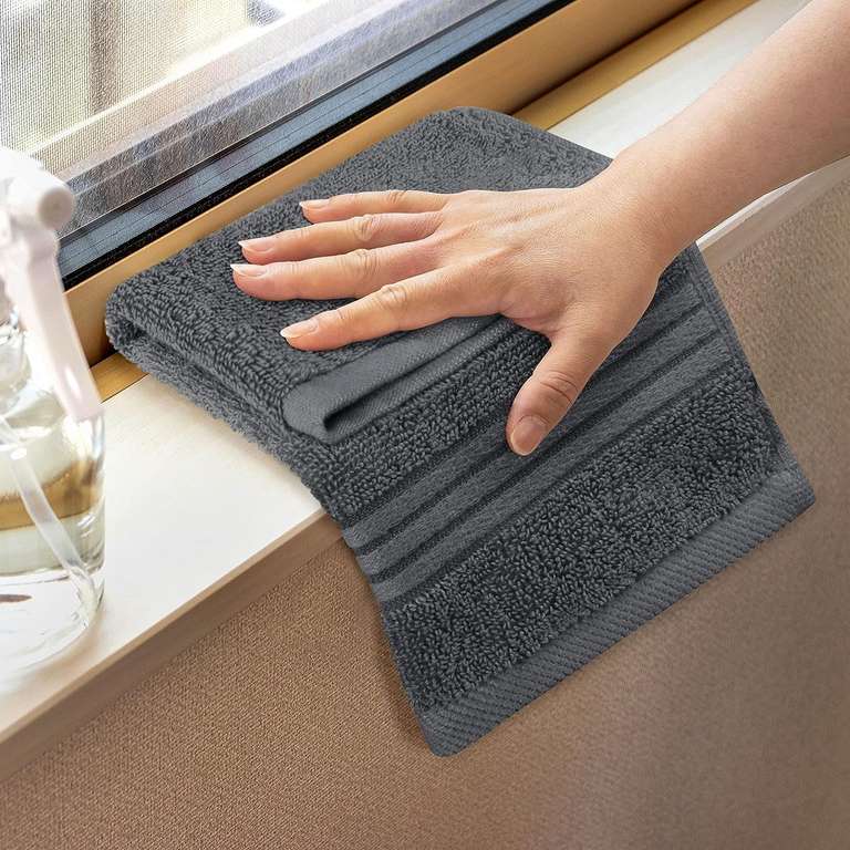 Utopia Towels - 12 luksusowych myjek, 30 x 30 cm szare -100% bawełna, bardzo chłonne i miękkie w dotyku ręczniki