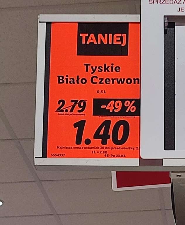 Piwo Tyskie Lidl 1.40zł Lublin