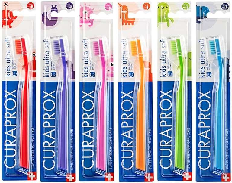 Curaprox Kids Szczoteczka do zębów dla dzieci Ultra Soft 6 sztuk Różne kolory.