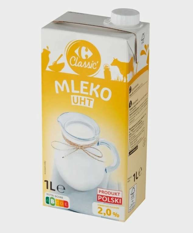 Mleko UHT 2,0 % 2,49/1 L przy zakupie 12 sztuk