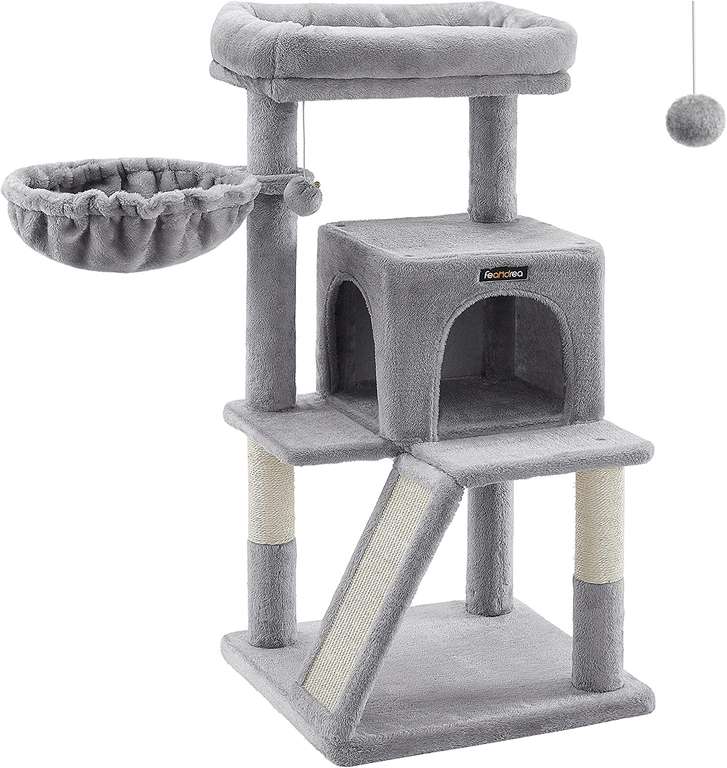 Drapak Feandrea Songmics dla kota z balkonami i hamakiem (wysokość 1m) @ Amazon