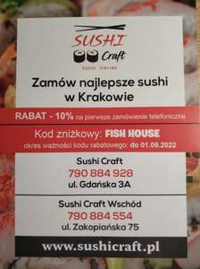 -10% w Sushi Craft Kraków na zamówienia telefoniczne