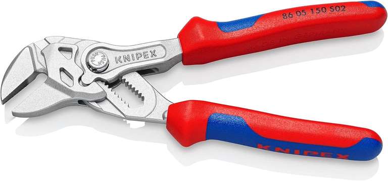 Knipex Szczypce-klucz ze szczękami o chropowatej powierzchni chromowane, z wielokomponentowymi nasadkami 150 mm 86 05 150 S02