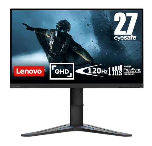 Monitor Lenovo 27" G27qe-20 QHD, IPS, 100 Hz, 1 ms, HDMI i DP, kabel HDMI, FreeSync | Amazon | 172,80€