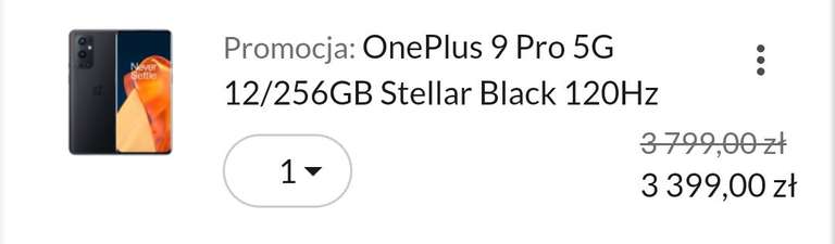 Smartfon OnePlus 9 Pro 5G 12/256GB Stellar Black 120Hz