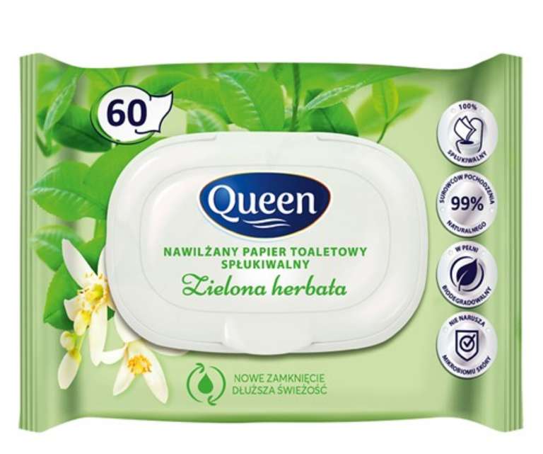 Queen nawilżany papier toaletowy 1+1 gratis @Biedronka