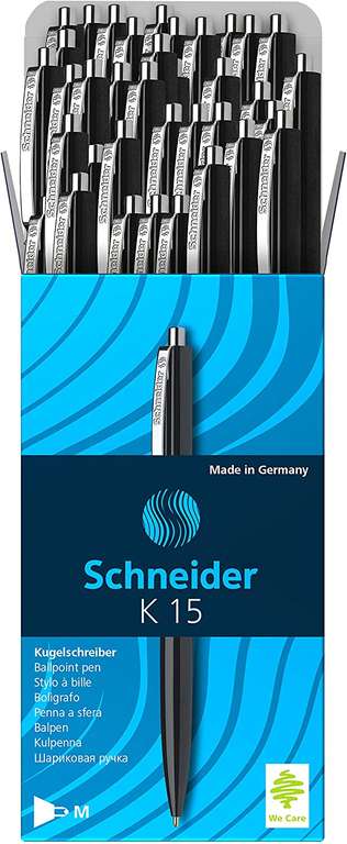 Schneider Długopis 3081 K15 (trwały, grubość kreski: M, kolor tuszu: czarny) 50 sztuk, czarny
