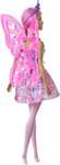 Lalka Barbie Dreamtopia wróżka (30 cm) z motywem różowych i niebieskich klejnotów, różowymi włosami i skrzydełkami