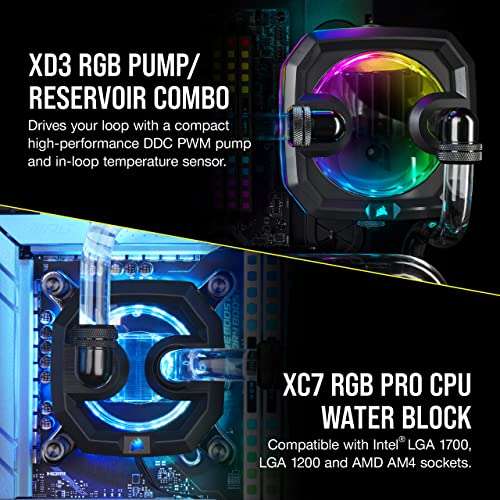 Corsair Hydro X Series iCUE XH303i RGB PRO (Czarny) - customowe chłodzenie wodne (Intel 1700 1200 115x AMD AM5 AM4) 441,03 €