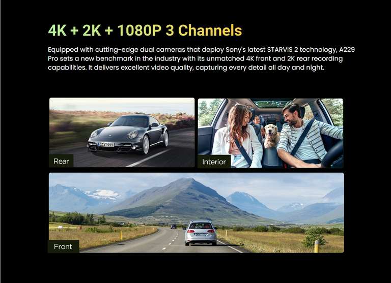 Wideorejestrator VIOFO A229 PRO 3CH 4K + 2K + 1080P | Wysyłka z CN | $235 @ Gshopper