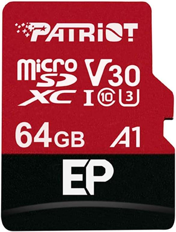 Karta MicroSD, 64 GB Patriot Class 10 UHSI/U3 A1 V30 - zapis do 80 MB/s - darmowa dostawa Prime