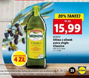 Monini Classico Oliwa z oliwek extra virgin 500 ml @Lidl