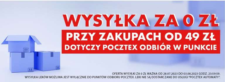 Apteka i Drogeria Olmed - darmowa dostawa do punktów Pocztex - Żabka dla zamówień od 49zł