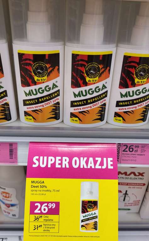 Mugga Extra Strong 50% DEET, spray na komary i kleszcze, Hebe
