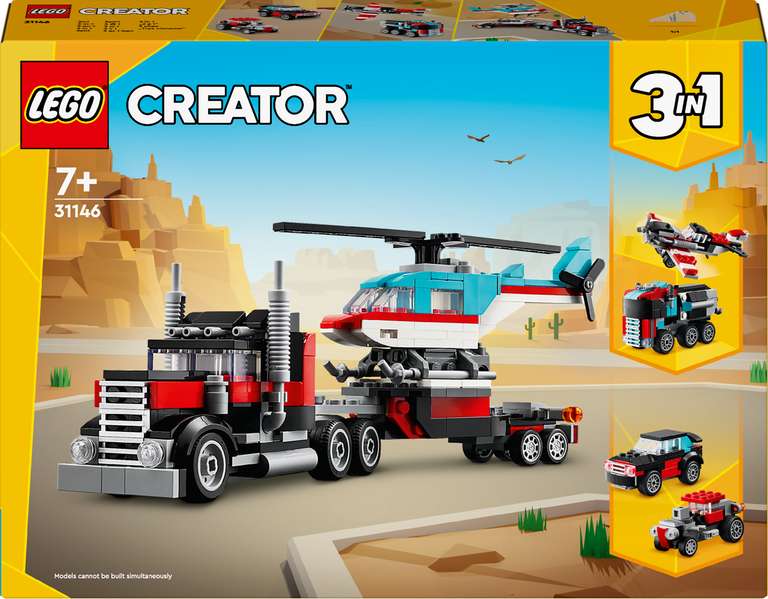 Taniaksiazka zbiorcza okazja Lego z kodem PAY30 np. LEGO Creator Ciężarówka z platformą i helikopterem 31146 za 48,11 zł z dostawą