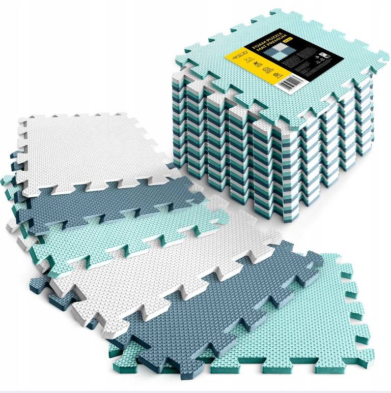 Mata Puzzle Ochronna Na Siłownię Pod Sprzęt Fitness Pianka 24 szt. 30x30x1. Dostępne inne grubości 2/4 cm oraz dł100/180 i szer. 100/120