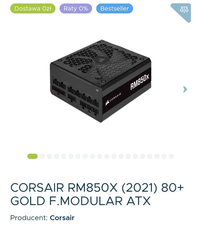 Zasilacz modularny CORSAIR RM850x