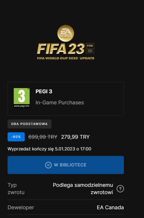 FIFA 23 [Świąteczna Promocja, VPN Turcja]