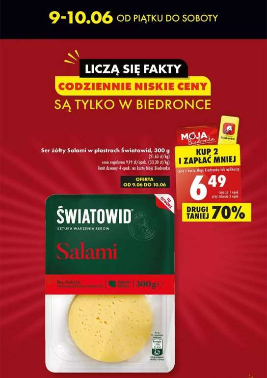 Ser żółty Salami 300 g (cena 1 opak. przy zakupie 2)